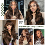 4# Body Wave Lace Front Wigs Human Hair 12A European and American Cross-Border Big Wave