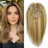 Real hair butterfly-shaped Swiss mesh hairpiece with middle-parted bangs, semi-hand-woven, breathable and lightweight, for foreign trade and cross-border wholesale