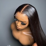 13*4 European and American real human hair HD lace wig, natural style long straight hair, wholesale cross-border exclusive, wigs hot sale