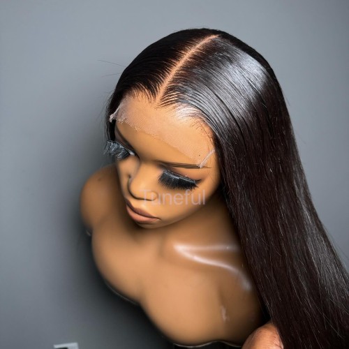 13*4 European and American real human hair HD lace wig, natural style long straight hair, wholesale cross-border exclusive, wigs hot sale