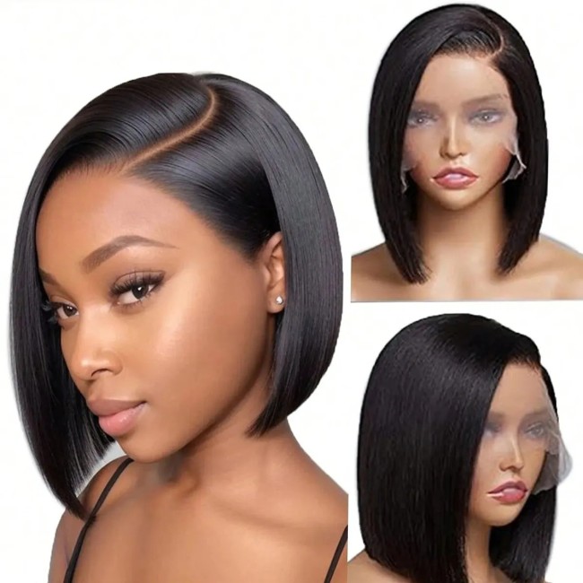 12A HD lace Frontal Side Part Straight Bob Vietnam Hair 200%