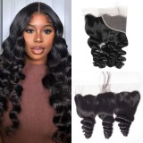 Cross-border African and European and American bestseller 13*4 spiral curl high-definition transparent full hand-woven hairpiece from Xuchang