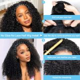 Machine-made half wig 3N1 pixie curly European and American style half wig with pixie curly real human hair