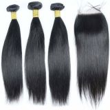Human Hair Bundles with Lace Closure