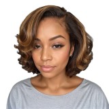 Hot Sale 13*4Pixie Bob Wig 180% density Brazilian human hair
