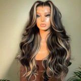 Highlight 13*6 Lace frontal Body Wave Long wig  human hair
