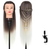 High-temperature synthetic fiber wig mannequin head 28inch Invisible halo styling head model for hairdressing teaching