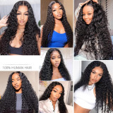 European and American wigs made of real human hair with 4x4 lace front, deep lace front wig, foreign trade cross-border wholesale