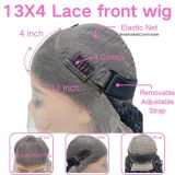 Cross-border 13*4 lace frontal wig human hair body bob 4/27 wig real human hair