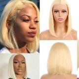 12A Brazilia 613 Light Blonde Bob With 13*4 Frontal Lace wig