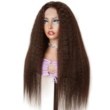 12A 13*4frontal LaceKinky Straight Wig Yaki 100% human hair