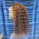 12A Human Hair 4/350 Color 13*4 Ear To Ear Lace Curly Bob