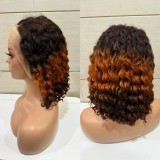 12A 13*4  Frontal Deep Curly Bob 200% density Indian Hair