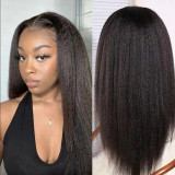 13*4 Kinky Straight Lace Front Wig Human HairLong Wigs Yaki