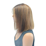 Highlight 13x4 lace bob wig P4/27 real human hair