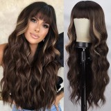 Cross-border Halloween funny wig, anime-style costume, purple wavy curly hair with air bangs, full head wig