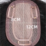 Real human hair silk net hairpiece to cover white hair, increase hair volume on the top of the head, with bangs, hand-tied human hair topper