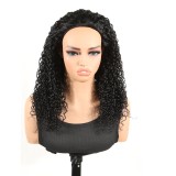 Cross-border European and American wigs made of real human hair, Half Wig 3 in 1 Human Hair Pixie Curly Wig