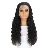 HD transparent lace loose deep wave human hair wig, available in stock in Europe and America
