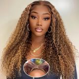 4/27 curly human hair wig Highlight Ombre 4/27 Human Hair