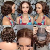 4*4 lace Double drawn loose wave wig 100% human hair 250%