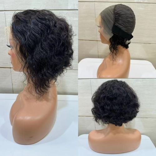 13*4 frontal pixie water Bob  100% Brazilian human hair