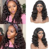 Machine-made headband human hair wigs