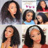 European and American wigs made from real human hair, fashionable ice silk headband curlybob women's wigs, foreign trade cross-border wholesale