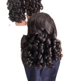 13*4 elastic curly hair 100% human hair Elastic curled hair bouncy Curl