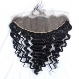 Human Hair Deep Wave 13*4 Frontal Lace Closures Curly Hair