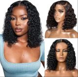 10A Hot New 13*4 Frontal Deep Wave Bob Wig Natural Colour