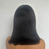 Straight Bob Human Hair Wigs Women Natural Black Lace Short Hair