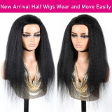 Cross-border HalfWig3in1HumanHairKinkyStraight European and American Wig Real Human Hair