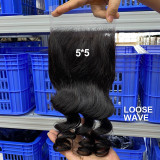 European and American cross-border human hair wigs 5*5 HD lace closure human hair wigs