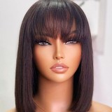 Cross-border wigs, hot-selling in Europe, America, and Africa, full-machine-made bob wigs, all made of real human hair, straight hair, in stock in Xuchang
