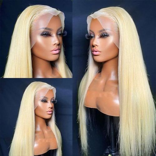 13*4 613 golden human hair wig, Xuchang platinum color in stock