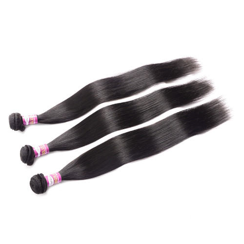 Wig made of real human hair, European and American hair extensions, Peruvian straight human hair bundles, 50g long straight hair