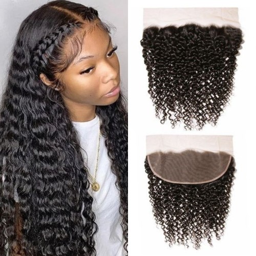 13*4 HD lace water wave curly hair extensions, real human hair, cross-border supply, in stock