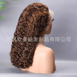 DoubleDrawnPixieCurly European and American wig, front lace, real human hair, wig 4/30, hand-woven short hair