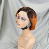 Hot Sale 13*4Pixie Bob Wig 180% density Brazilian human hair