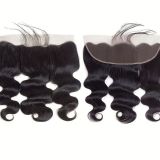 13*4 HD Transparent swiss lace huamn hair body wave frontal