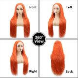 Straight Ginger Orange Lace Front Wig Human Hair