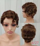 Short Finger Wavy Wig Human Hair Wigs Pixie Wigs Ocean Wave