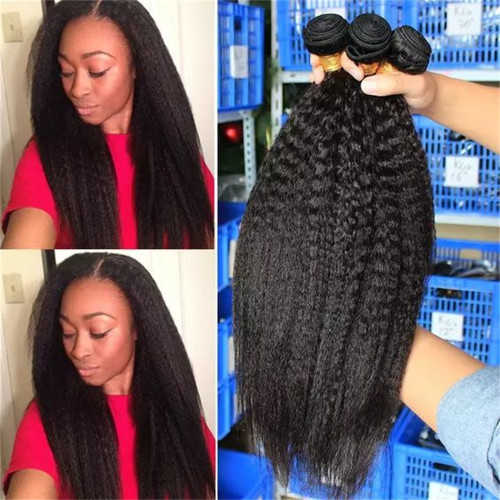 Yaki kinky straight Exterions Virgin Remi human hair in stock