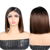 5x5  Lace Closure Double Drawn Wigs Bob Straight Glueless