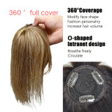 French air bangs real hair wig#6/#2/#4p613 TOPPERS seamless hairpiece for the top of the head