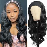 European and American wigs made of real human hair, ice silk headband, Body real human hair women's headgear, foreign trade cross-border wholesale, curly hair