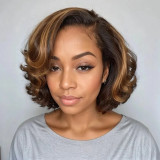 Hot Sale 13*4Pixie Bob Wig 180% density Brazilian human hair