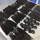 Customized real human hair wigs, loose wave bundles, human hair headpieces, hair extensions, foreign trade wigs