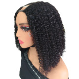 Cross-border V part Afro-Bob kinky curly wig human hair European and American real human hair wig